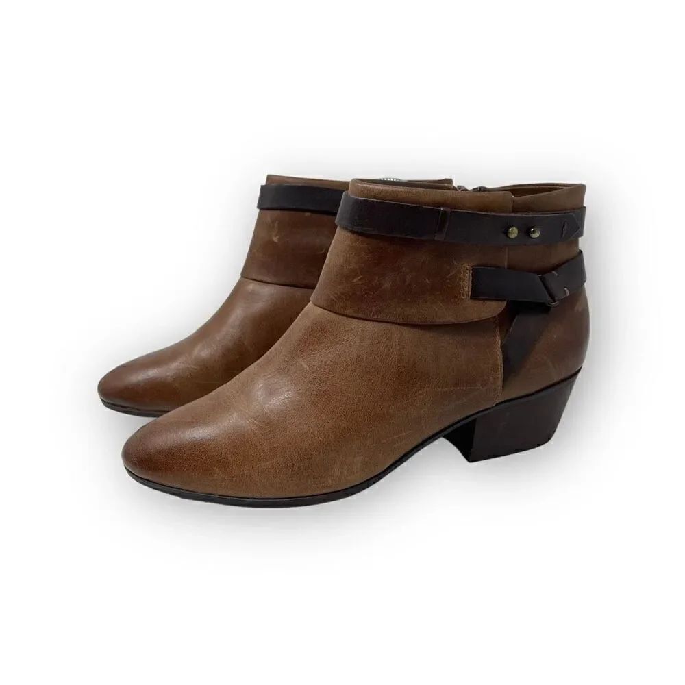 Clarks Collection's Spye Comet Brown Leather Ankle Boots Women’s Size 8.5